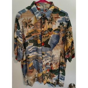 Reyn Spooner Trans Pacific Airways Hawaiian Shirt Honolulu Clipper Mens XL USA